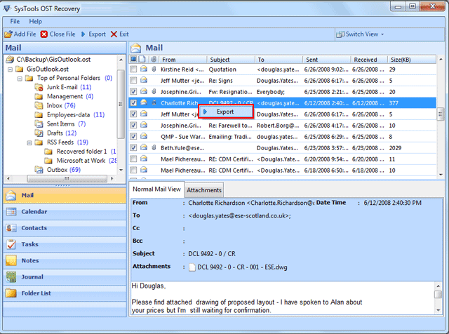MS Exchange OST to PST Converter Tool 4.3